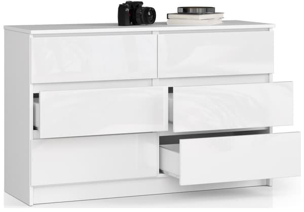 KOMMODE K120 6SZ CLP VIT HÖGGLOSS