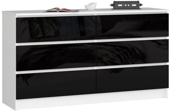 KOMMODE K140 6SZ CLP SORT GLANS