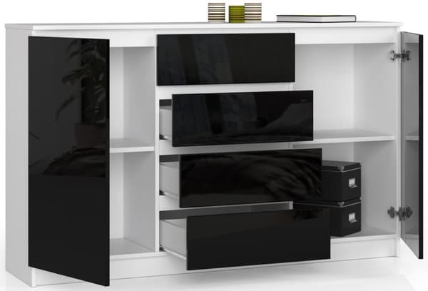 KOMMODE K160 2D 4SZ CLP SORT GLANS
