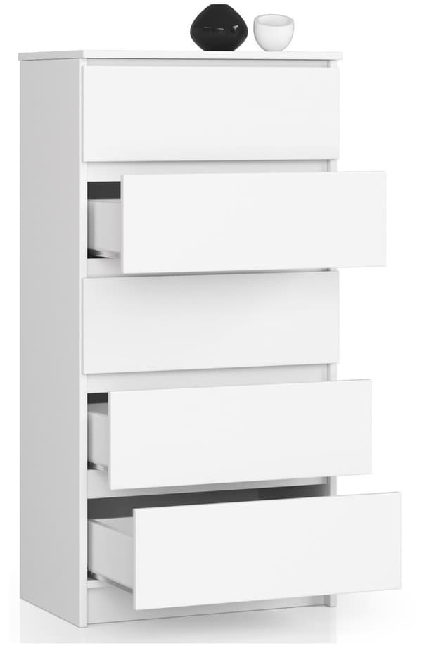 KOMMODE K60 5SK CLP HVID