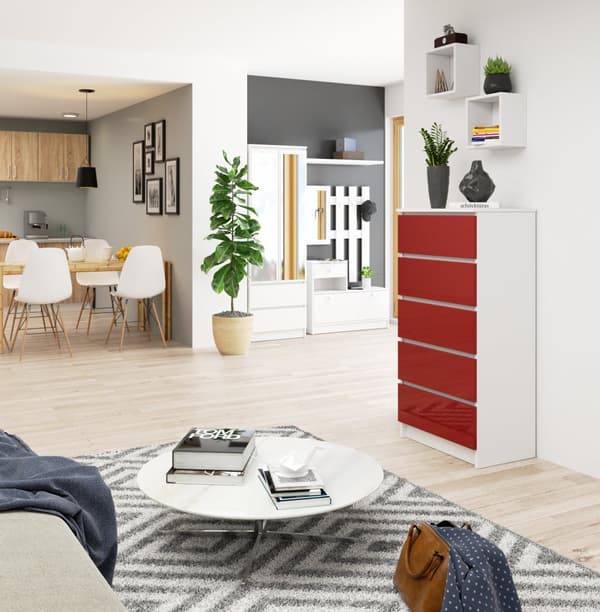KOMMODE K60 5SK CLP RØD GLANS