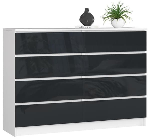 KOMMODE K140 8SZ CLP GRAFIT HØJGLANS