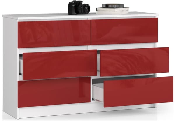 KOMMODE K120 6SZ CLP RØD GLANS