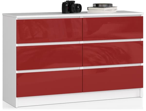KOMMODE K120 6SZ CLP RØD GLANS