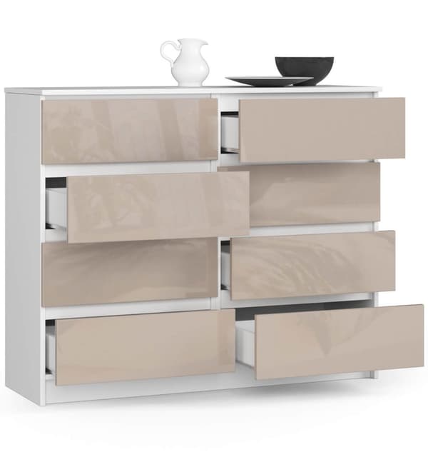 KOMMODE K120 8SZ CLP CAPUCCINO GLANSEDE