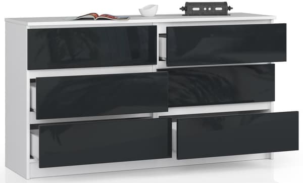 KOMMODE K140 6SZ CLP GRAFIT GLANSET