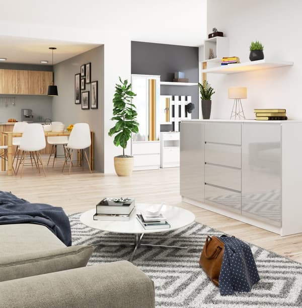 KOMMODE K160 2D 4SZ CLP METALIK GLANSEDE