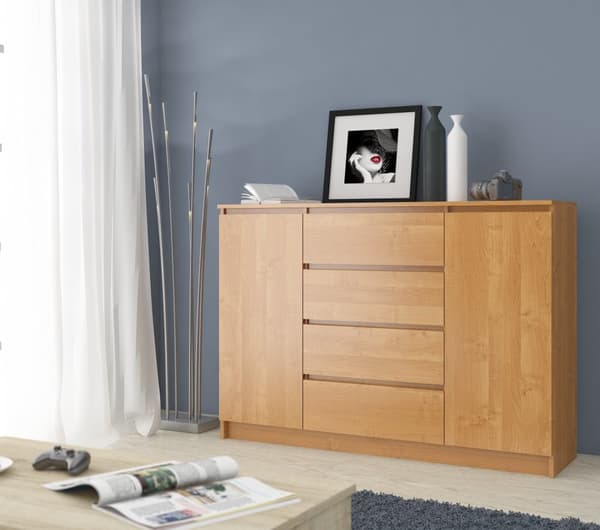 KOMMODE K140 2D 4SZ CLP VALNØD
