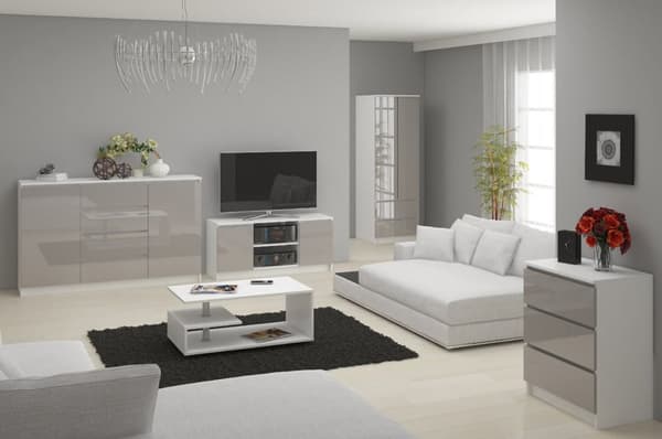 KOMMODE K140 2D 4SZ CLP METALISK GLANS