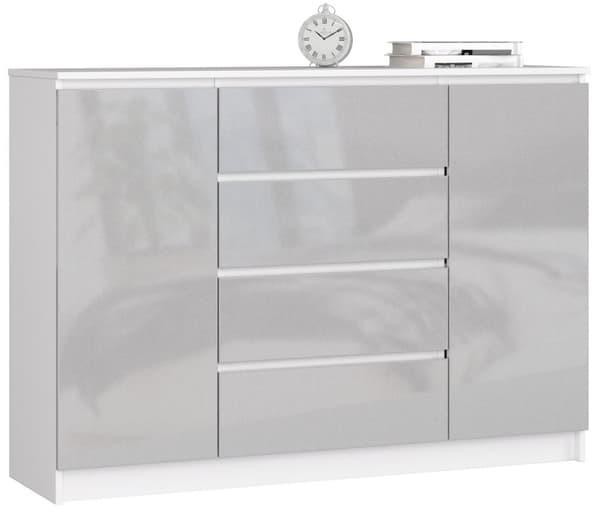 KOMMODE K140 2D 4SZ CLP METALISK GLANS