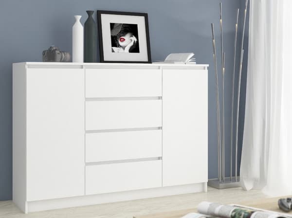 KOMMODE K140 2D 4SZ CLP HVID