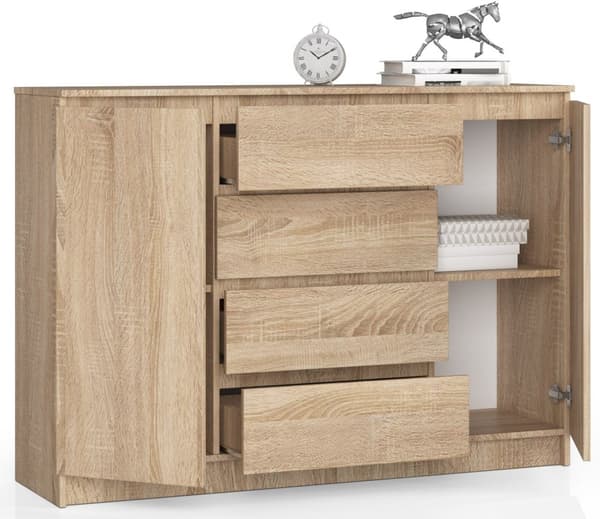 KOMMODE K140 2D 4SZ CLP DÆRM SONOMA