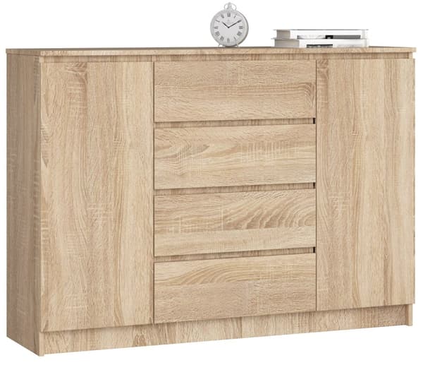 KOMMODE K140 2D 4SZ CLP DÆRM SONOMA
