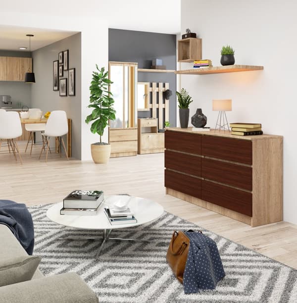 KOMMODE K140 6SZ CLP DĄB SONOMA / WENGE