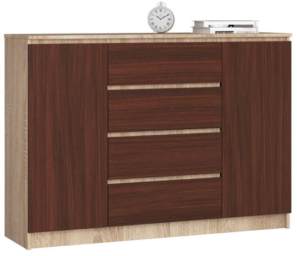 KOMMODE K140 2D 4SZ CLP DÆK SONOMA / WENGE