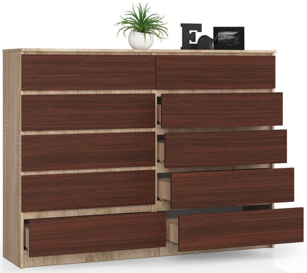 KOMMODE K160 10SK CLP DåB SONOMA / WENGE