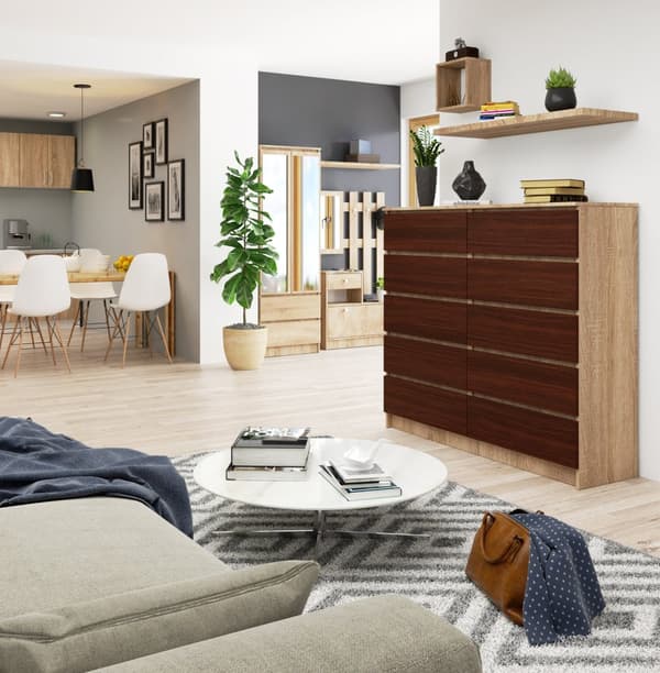 KOMMODE K140 10SK CLP DĄB SONOMA / WENGE
