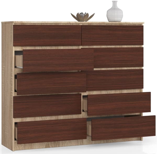 KOMMODE K140 10SK CLP DĄB SONOMA / WENGE