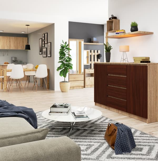 KOMMODE K160 2D 4SZ CLP DĄB SONOMA / WENGE