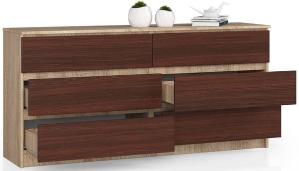 KOMODA K160 6SZ CLP DĄB SONOMA / WENGE