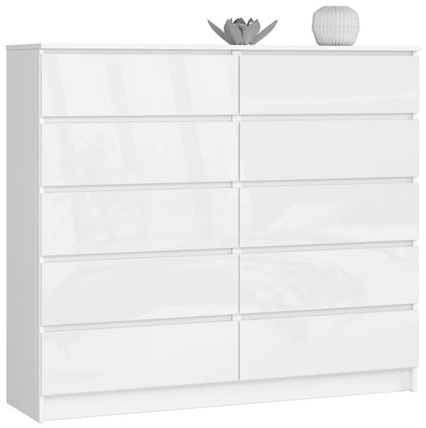 KOMMOD K140 10SZ CLP VIT HÖGGLOSA