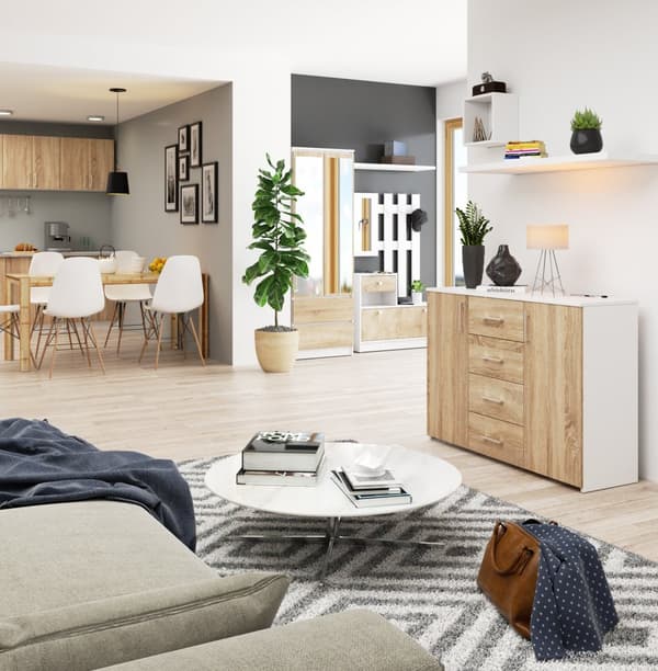 KOMMODE K45 HVID / DÆK SONOMA