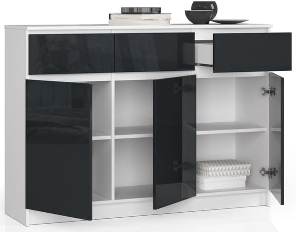 KOMMODE K140 3D 3SZ CLP GRAFIT HØJGLANSET