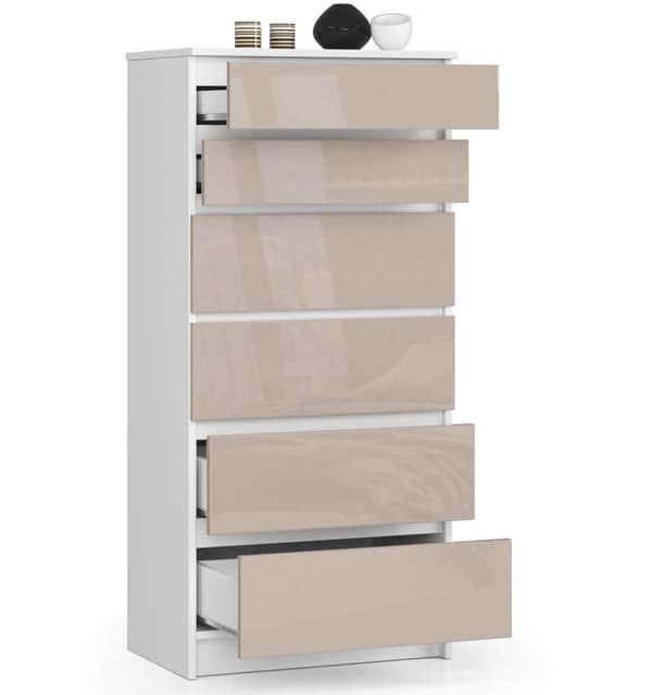 KOMMODE K60 6SZ CLP CAPUCCINO GLANSEDE