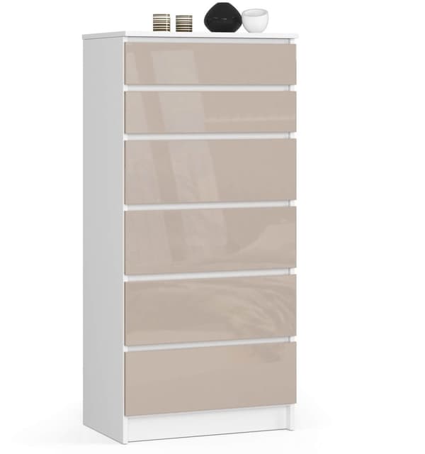 KOMMODE K60 6SZ CLP CAPUCCINO GLANSEDE