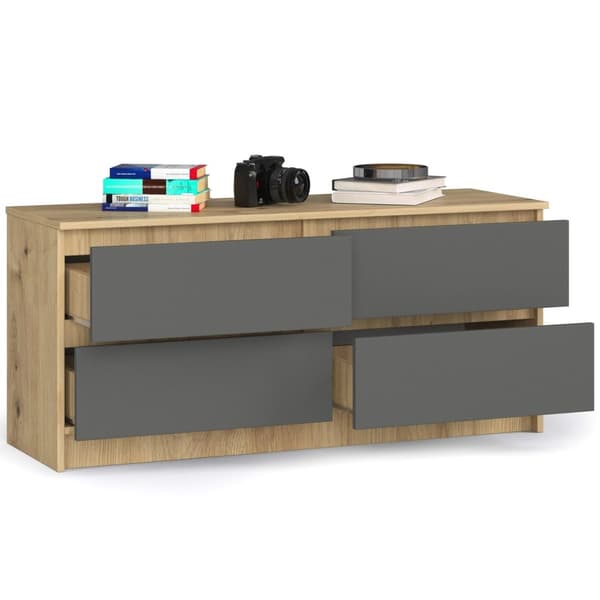KOMMOD K120 4SZ CLP DÄRM ARTISAN / GRÅ