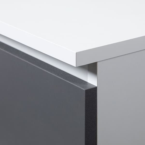 Kommode til stuen K 60 cm 4 skuffer - hvid-grafit grå