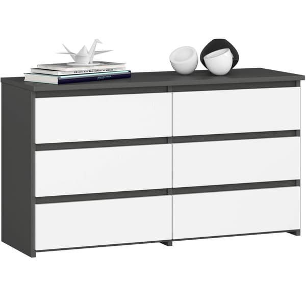 KOMMODE CL100 6SZ GRÅ / HVID