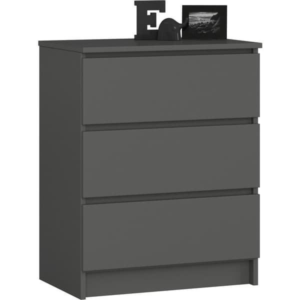 KOMMODE K60 3SZ CLP GRÅ GRAPHIT