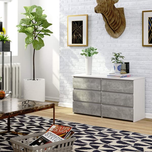 KOMMODE CL100 6SZ PK HVID / BETON