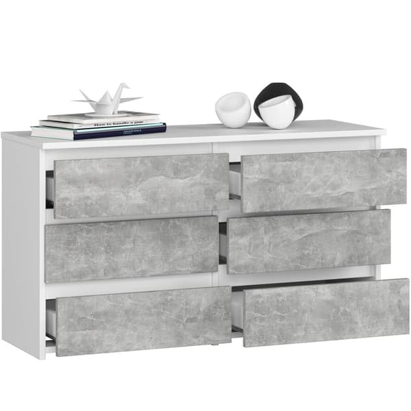KOMMODE CL100 6SZ PK HVID / BETON