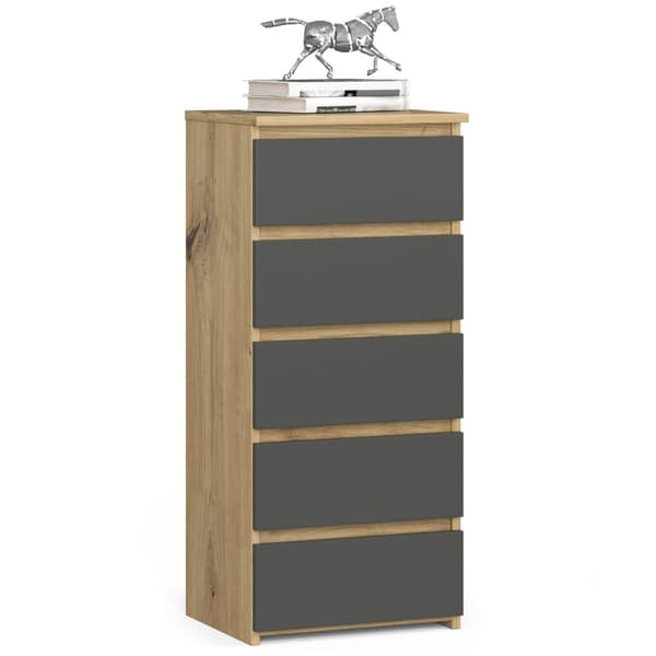 KOMMODE CL5 DĄB ARTISAN / GRÅ