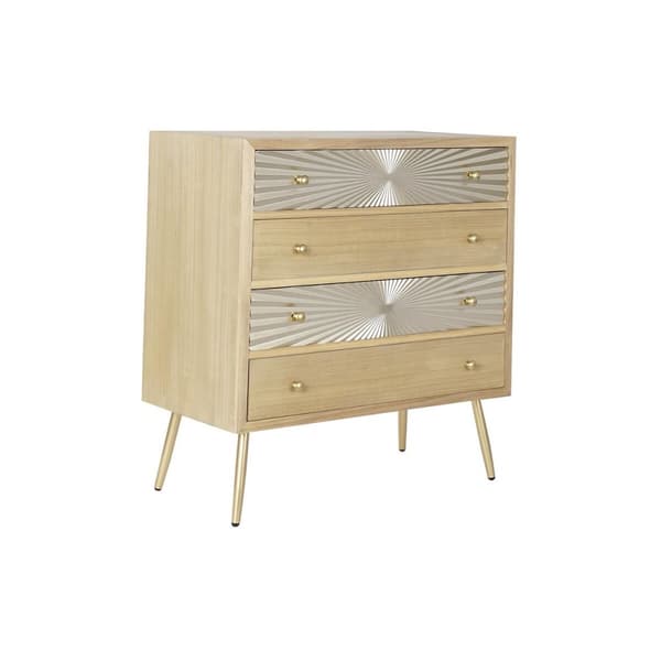 Kommode DKD Home Decor Gylden Natur Metal Gran Træ MDF Moderne 80 x 40 x 87,5 cm