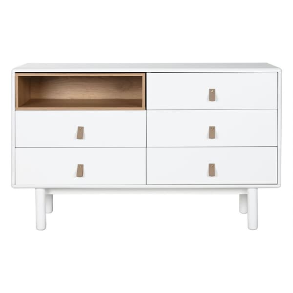 Kommode Home ESPRIT Hvid Natur polypropylen Træ MDF 120 x 40 x 75 cm
