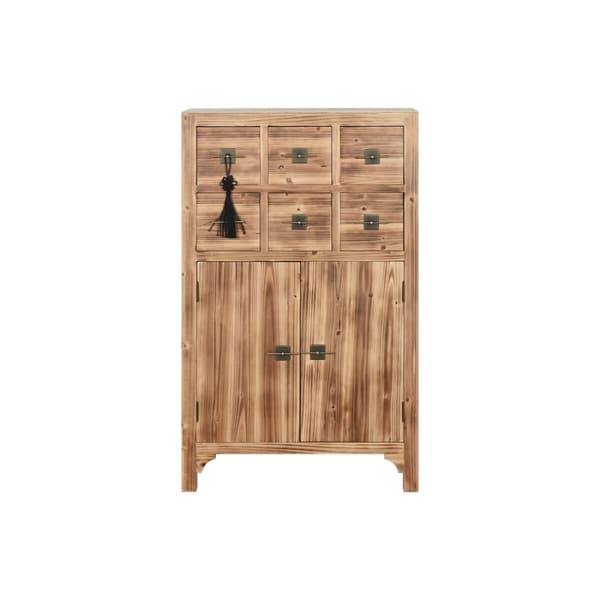 Kommode Home ESPRIT Sort Natur Gran Træ MDF Orientalsk 63 x 27 x 101 cm