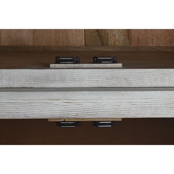 Display Stand Home ESPRIT Hvid Krystal Mangotræ 200 x 45 x 230 cm