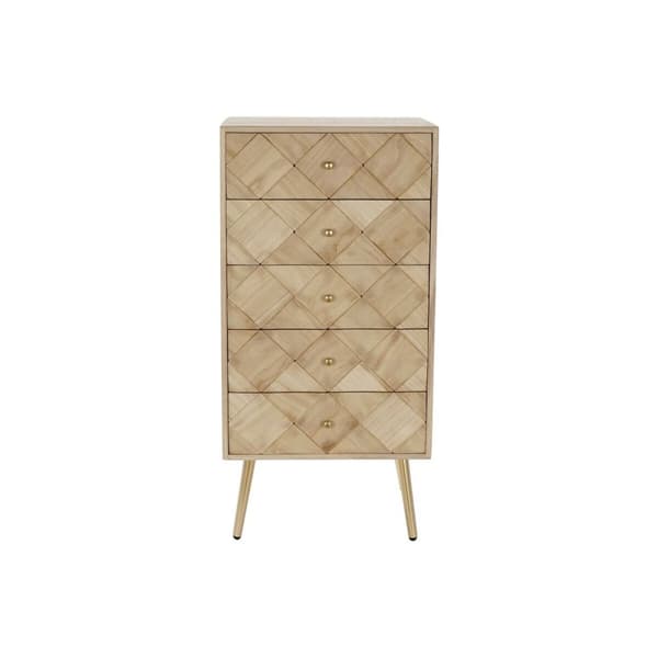 Lipasto DKD Home Decor Vaaleanruskea Metalli Mäntypuu Paolownia wood Luonnollinen Moderni 45 x 35 x 93 cm