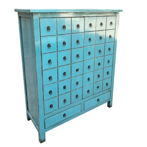 Lipasto DKD Home Decor Sininen Jalava Itämainen Lakattu 102 x 42 x 120 cm