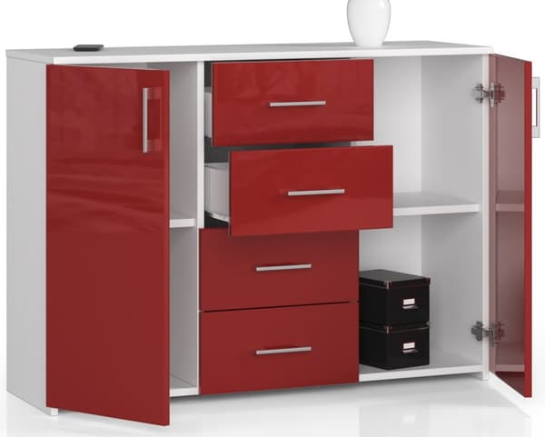 KOMMOD K45 RÖD HIGH GLOSS