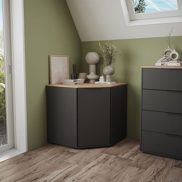 Skänk Betti, 77,9x77,9cm med 1 dörr, Antracit/Sonoma, Vicco