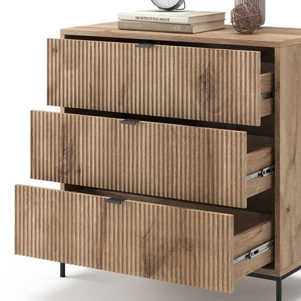 Eliza byrå, 42x81,2cm med 3 lådor, Viking Oak, Vicco