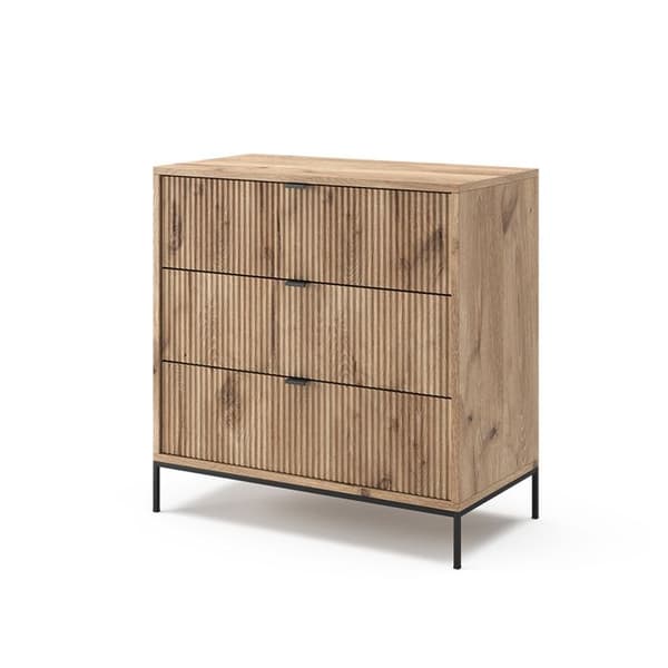 Eliza byrå, 42x81,2cm med 3 lådor, Viking Oak, Vicco