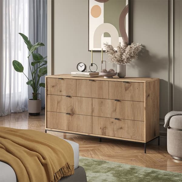 Skänk Eliza, 42x81cm med 7 lådor, Viking Oak, Vicco
