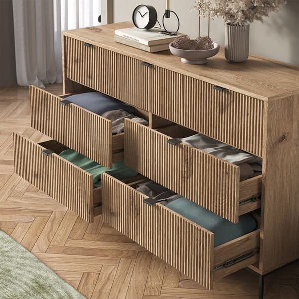 Skänk Eliza, 42x81cm med 7 lådor, Viking Oak, Vicco