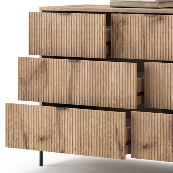 Skänk Eliza, 42x81cm med 7 lådor, Viking Oak, Vicco
