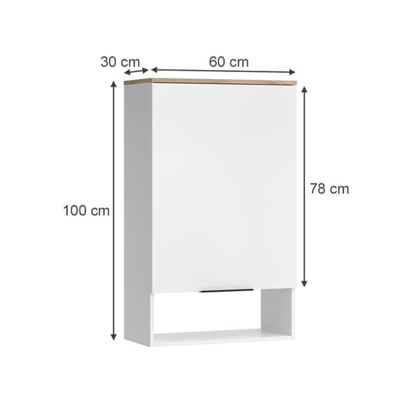 Sideboard Wido, 60x100cm med dörr, Vit/Sonoma, Vicco